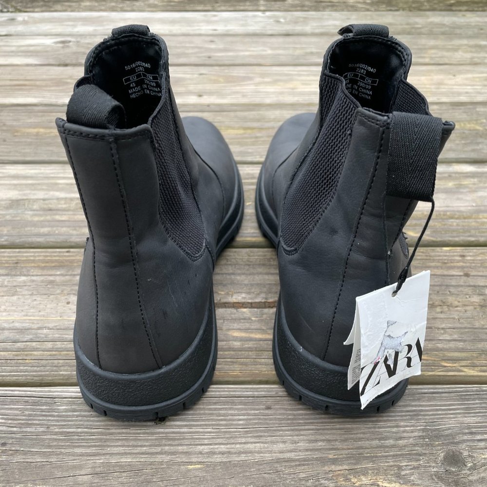 Zara Men Boot Shoes Black High Top Airfit Comfort - Picture 7 of 10